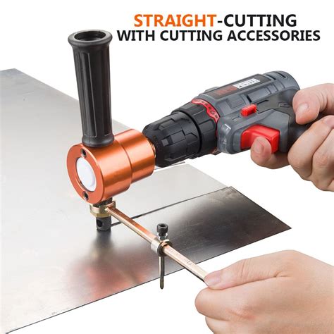 sheet metal nibbler drill attachment review|drill mounted sheet metal cutter.